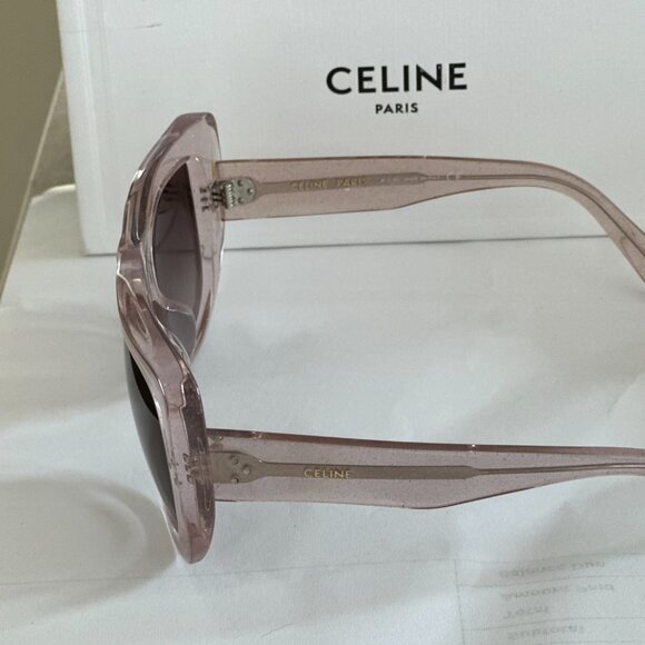 CELINE CL 40157U 73K CLEAR GLITTER GRADIENT AUTHENTIC FRAME SUNGLASSES 57-18 - Picture 2 of 4